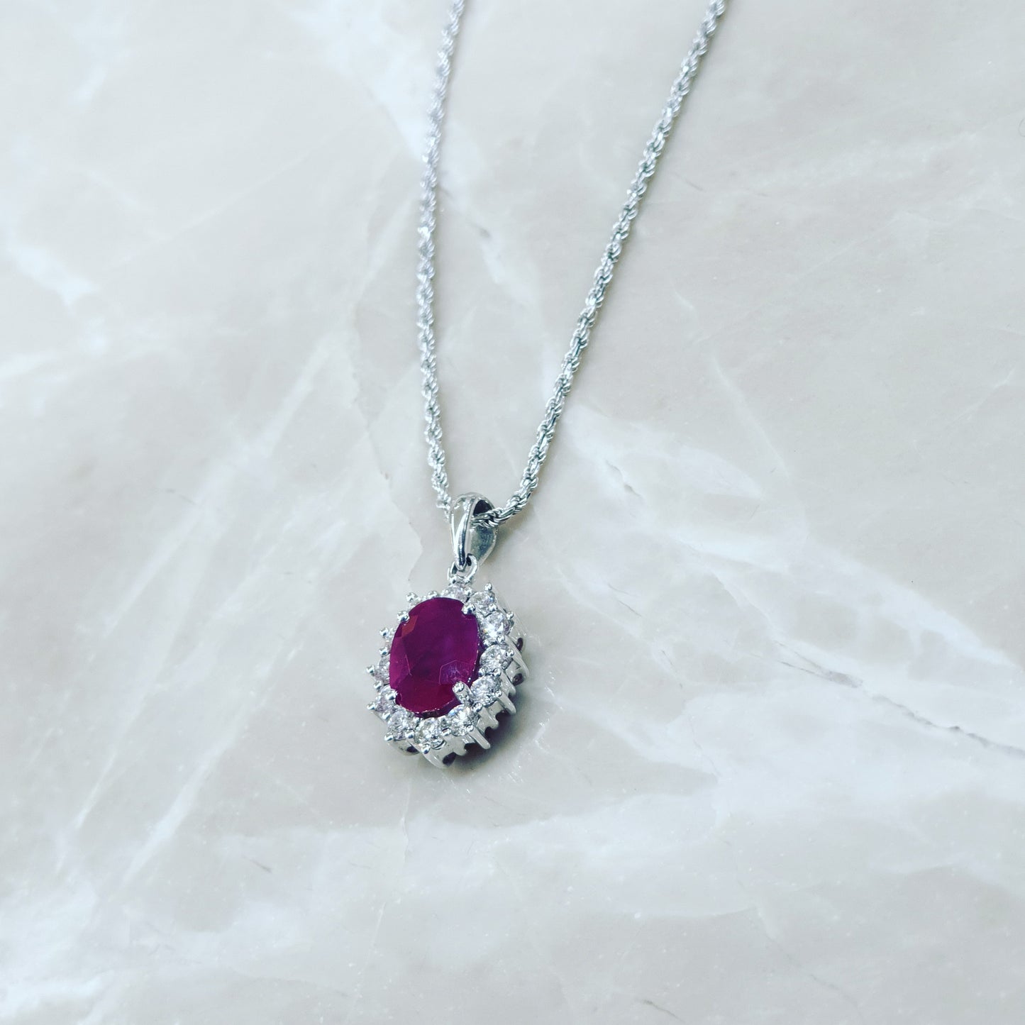 Ruby & diamond pendant