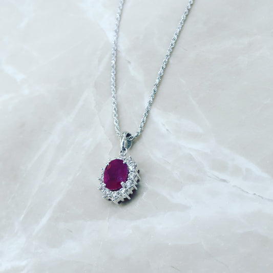 Pendentif rubis et diamants