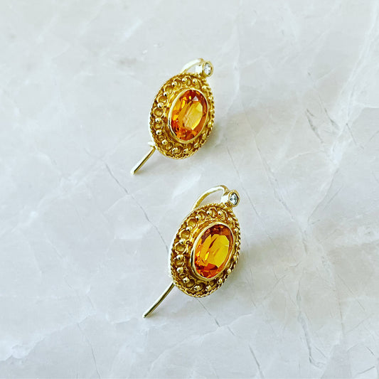 Boucles d'oreilles citrines