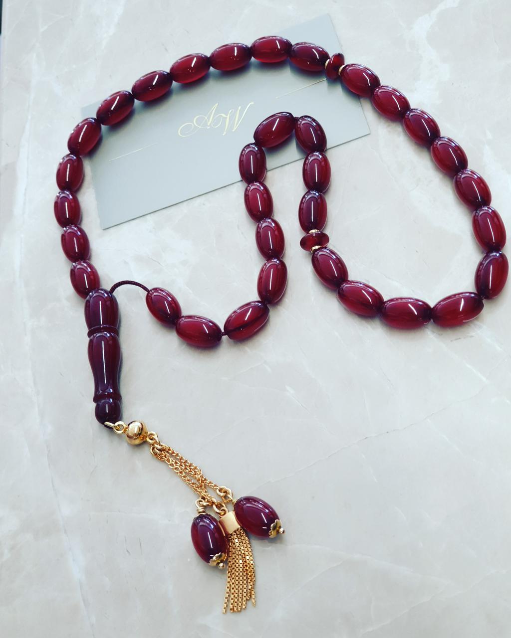 Worry beads with a gold tassel